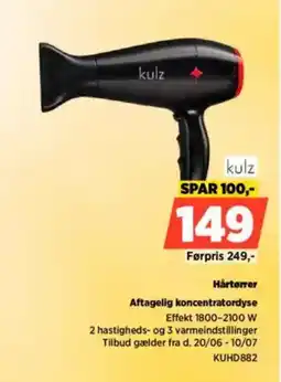 Power Kulz aftagelig koncentratordyse effekt 1800-2100 w tilbud