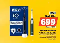 Power Oral-B Elektrisk tandbørste Praktisk dobbeltpakke tilbud