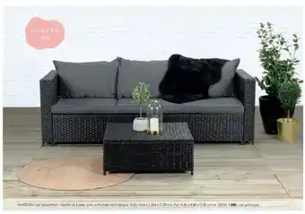 Daells Bolighus HAVESOFA i sort polyrattan - består af 3 pers tilbud