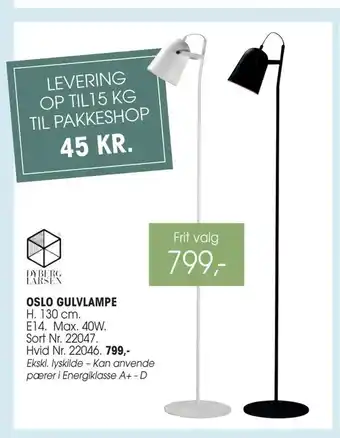 Daells Bolighus Oslo gulvlampe tilbud