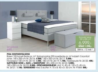 Daells Bolighus Sættilbud seng + gavl + nakkepude tilbud