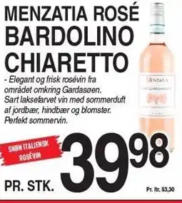 ABC Lavpris MENZATIA ROSÉ BARDOLINO CHIARETTO tilbud