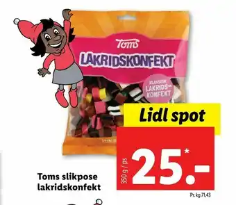 Let-Køb Toms slikpose lakridskonfekt tilbud