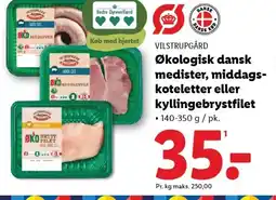 Lidl VILSTRUPGÅRD Økologisk dansk medister, middags- koteletter eller kyllingebrystfilet tilbud