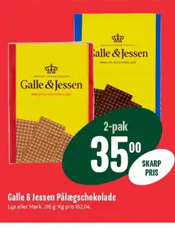 Min Købmand Galle & Jessen Pålægschokolade tilbud