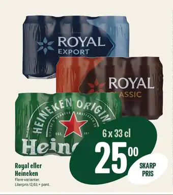 Min Købmand Royal eller Heineken tilbud