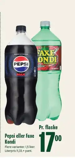 Min Købmand PEPSI eller FAXE KONDI tilbud