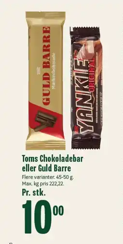 Min Købmand Toms Chokoladebar eller Guld Barre tilbud