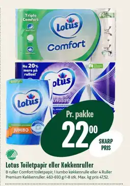 Min Købmand Lotus Toiletpapir eller Køkkenruller tilbud