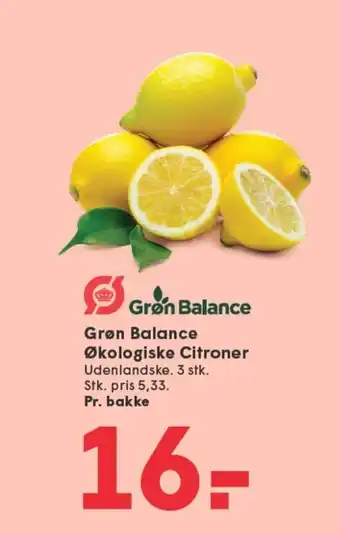 SPAR Grøn Balance Økologiske Citroner tilbud