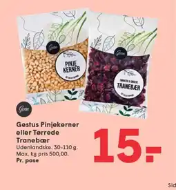 SPAR Gestus Pinjekerner eller Tørrede Tranebær tilbud