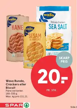 SPAR Wasa Runda, Crackers eller Biscuit tilbud