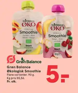 SPAR Grøn Balance Økologisk Smoothie tilbud