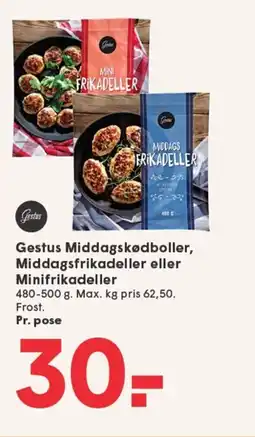 SPAR Gestus Middagskødboller, Middagsfrikadeller eller Minifrikadeller tilbud