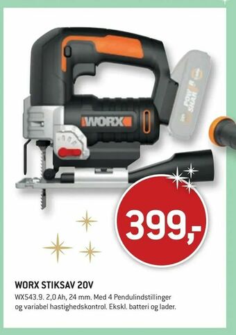 XL-BYG Worx stiksav 20v tilbud