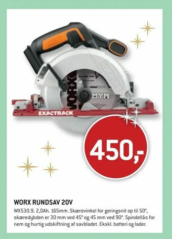 XL-BYG Worx rundsav 20v tilbud
