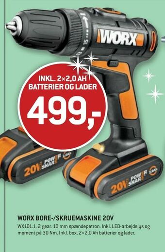 WORX BORE-/SKRUEMASKINE 20V
