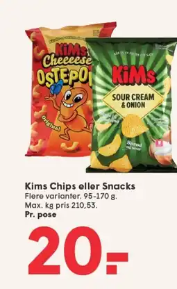 SPAR Kims Chips eller Snacks tilbud