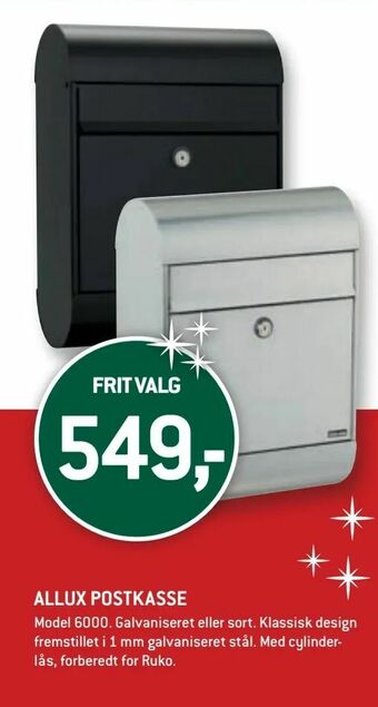 XL-BYG Allux postkasse tilbud