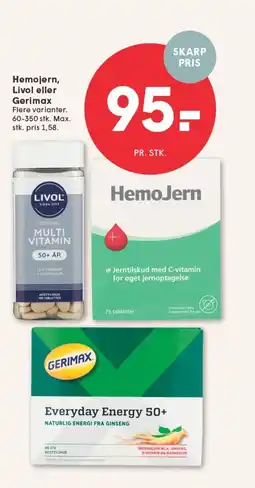 SPAR Hemojern, Livol eller Gerimax tilbud