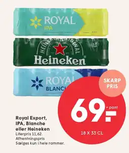 SPAR Royal Export, IPA, Blanche eller Heineken tilbud