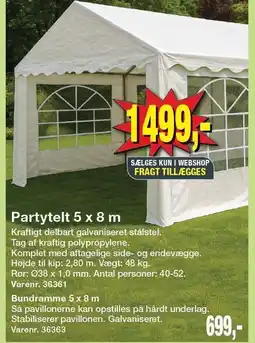 Harald Nyborg Partytelt 5 x 8 m tilbud