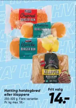 Bilka Hatting hotdogbrød eller klappere tilbud