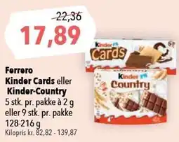 Citti Ferrero Kinder Cards ekker Kinder-Country tilbud