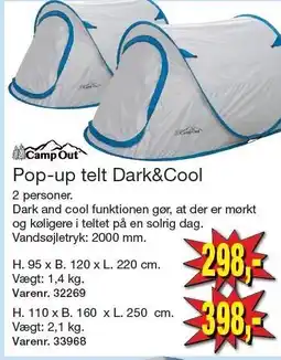 Harald Nyborg Pop-up telt Dark&Cool tilbud