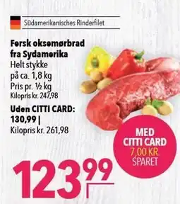 Citti Fersk oksemørbrad fra sydamerika tilbud