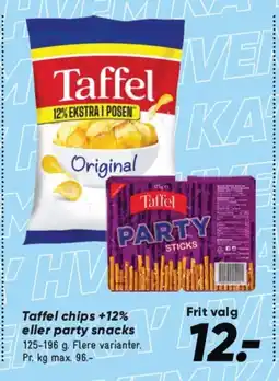 Bilka Taffel chips +12% eller party snacks tilbud