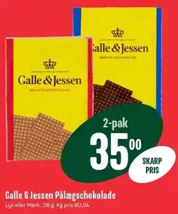 Min Købmand Galle & Jessen Pålægschokolade 2-pak tilbud