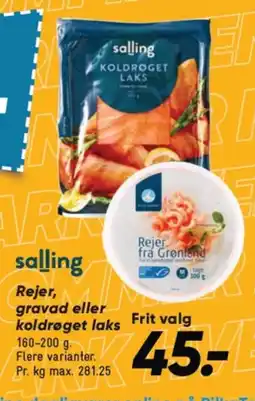 Bilka Salling Rejer, gravad eller koldrøget laks tilbud