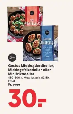 SPAR Gestus Middagskødboller, Middagsfrikadeller eller Minifrikadeller tilbud