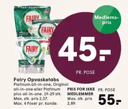 SPAR Fairy opvasketabs tilbud