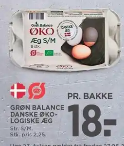 MENY GRØN BALANCE DANSKE ØKOLOGISKE ÆG tilbud