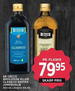 MENY DE CECCO ØKOLOGISK ELLER CLASSICO EKSTRA JOMFRUOLIE tilbud