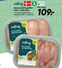 Bilka Salling Dansk kyllingefilet eller -inderfilet tilbud