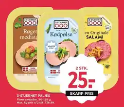 MENY 3-STJERNET PÅLÆG tilbud