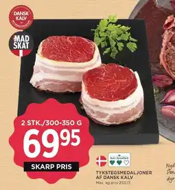 MENY TYKSTEGSMEDALJONER AF DANSK KALV tilbud