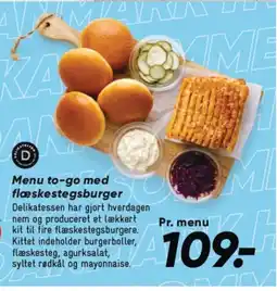 Bilka Menu to-go med flæskestegsburger tilbud