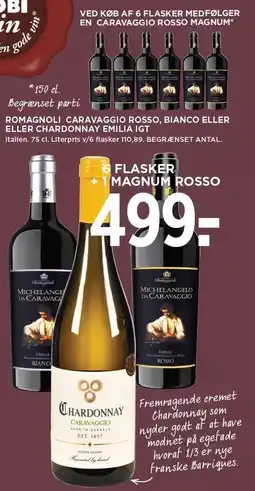MENY ROMAGNOLI CARAVAGGIO ROSSO, BIANCO ELLER CHARDONNAY EMILIA IGT tilbud