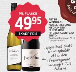 MENY PETER WEINBACH MOSEL RIESLING MEDIUM JOSÉ PITEIRA ALENTEJO ITNTO tilbud