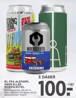 MENY ØL FRA ALEFARM, ÅBEN ELLER MOERSLEUTEL tilbud