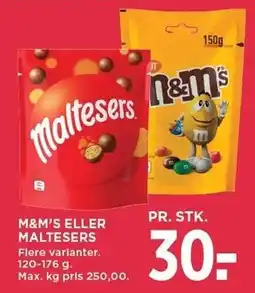 MENY M&M'S ELLER MALTESERS tilbud