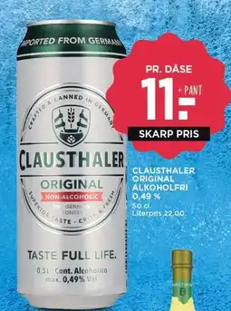 MENY CLAUSTHALER ORIGINAL ALKOHOLFRI 0,49% tilbud