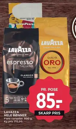 MENY LAVAZZA HELE BØNNER tilbud