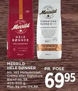 MENY MERRILD HELE BØNNER tilbud