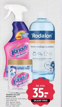 MENY VANISH ELLER RODALON tilbud