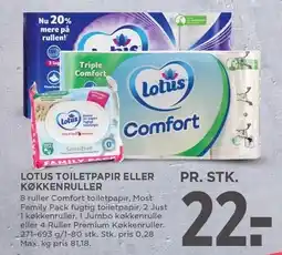 MENY LOTUS TOILETPAPIR ELLER KØKKENRULLER tilbud
